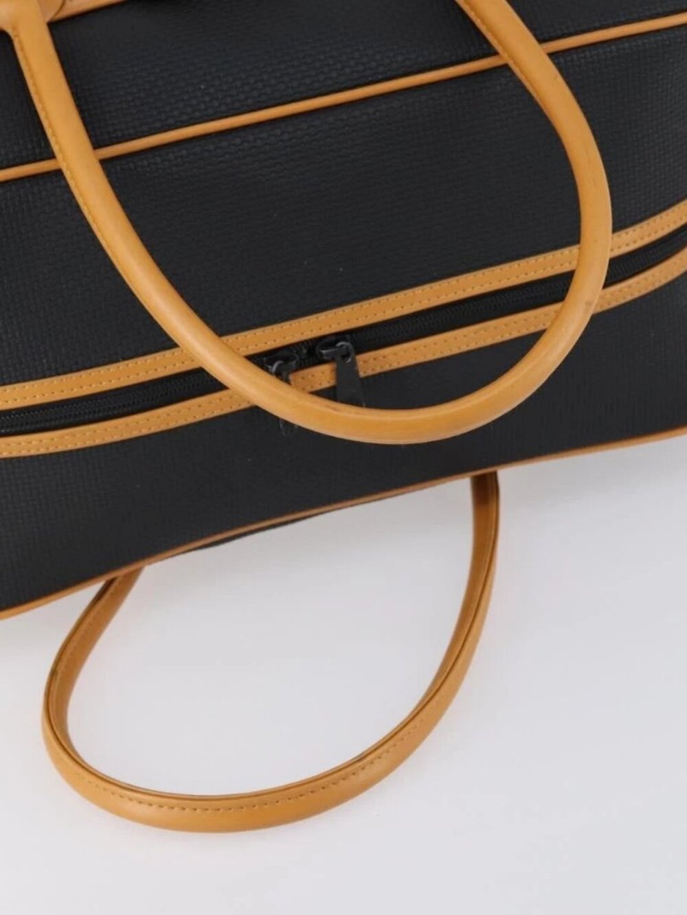 SAINT LAURENT Cassandra Boston Bag PVC Black Brown gold Auth ep11750 - Picture 9 of 16